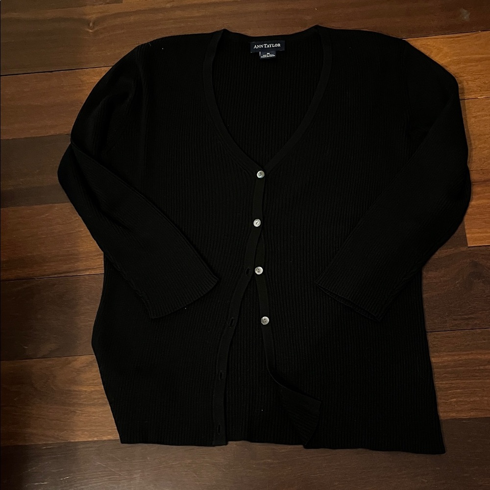 Ann Taylor Classic Black Knit Cardigan